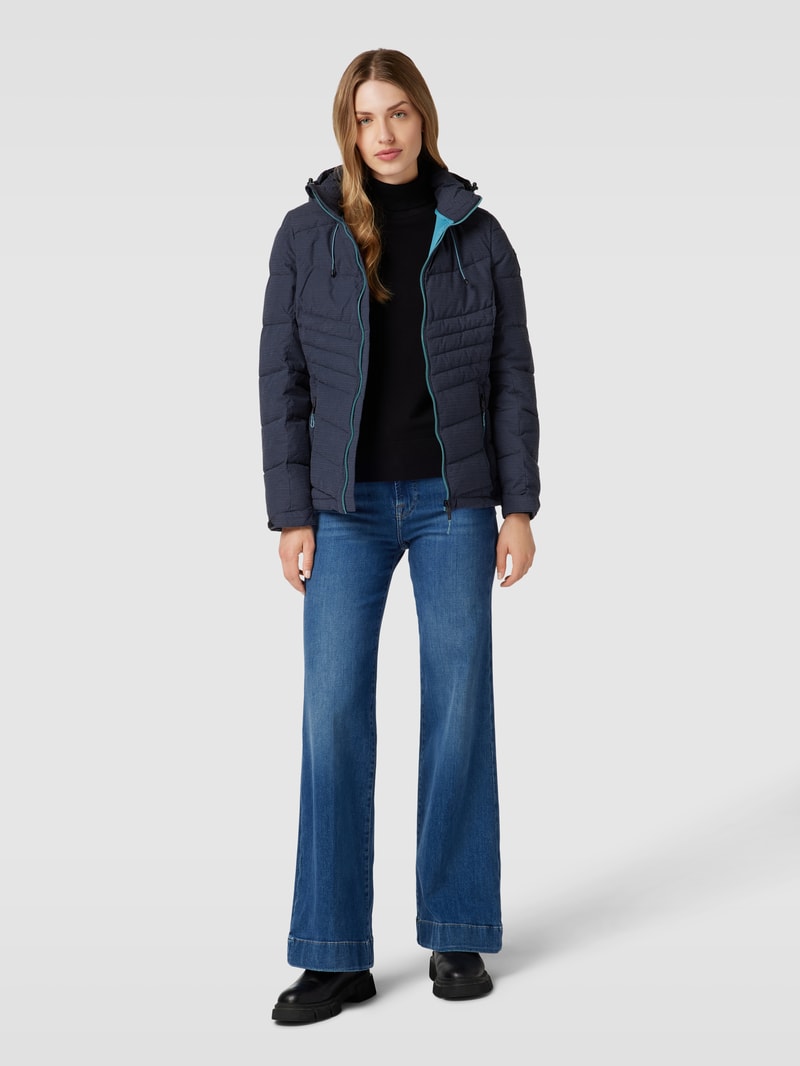 Steppjacke mit Kapuze in marineblau