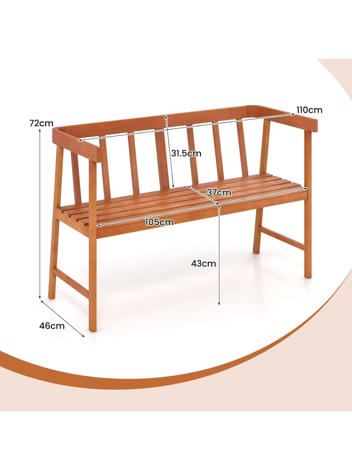 COSTWAY Gartenbank 2 Sitzer in Beige günstig kaufen 110 cm