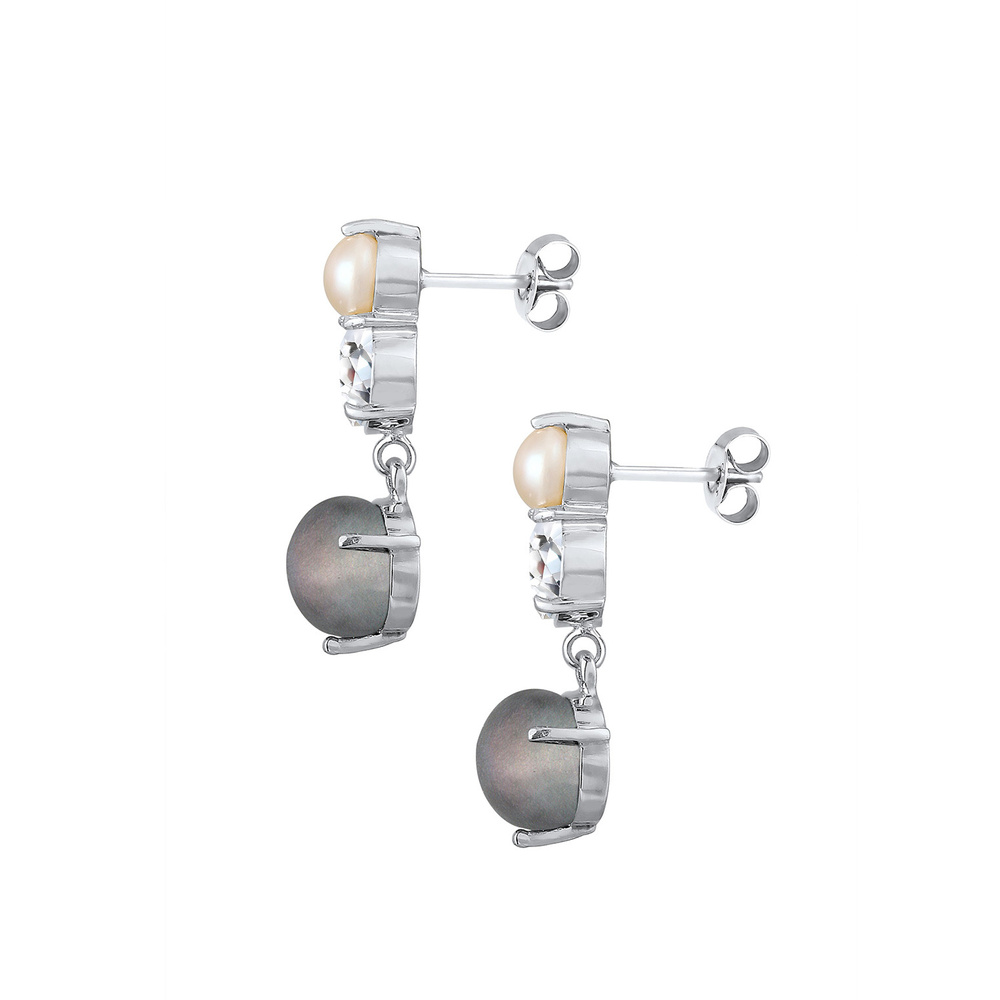 Elli PREMIUM Elli PREMIUM Boucles d'Oreilles Femme Pendentif Glamour avec Pierre Topaze et Per Boucles d'oreilles