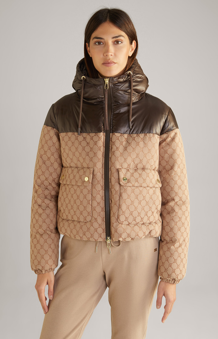 Jacquard-Jacke in Beige/Braun