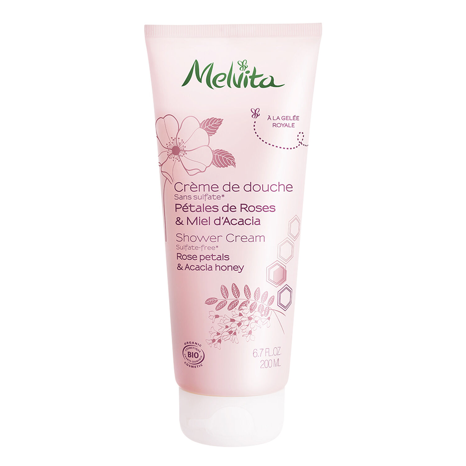 Melvita Gel Douche Rose & Miel d'Acacia 200 ml