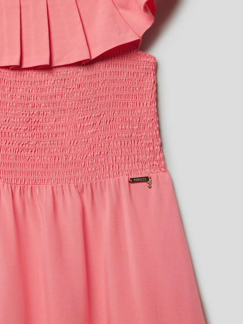 Kleid mit Smok-Details in pink