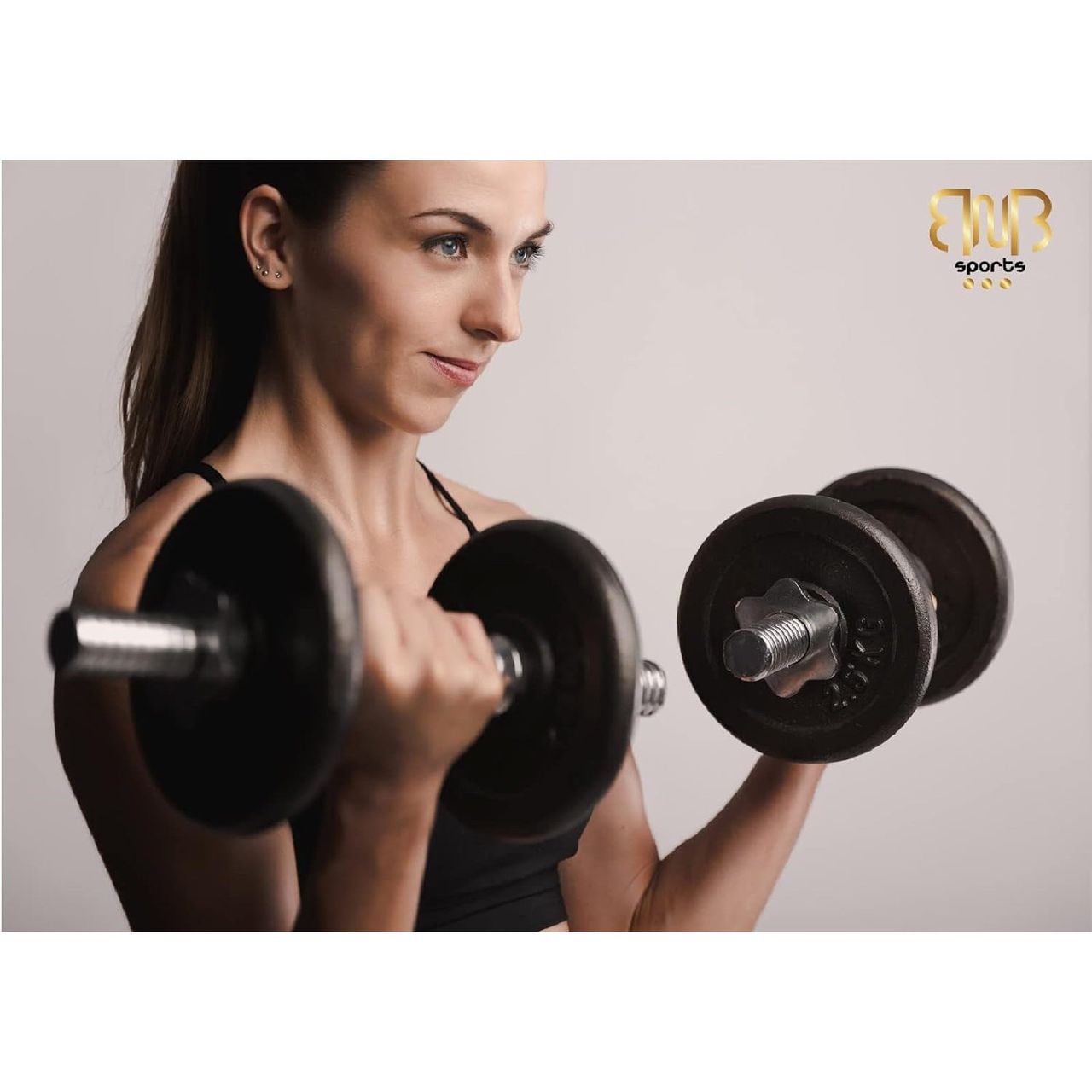 BnB Sports Bodybuilding Hantel 15 kg, Gewichtstraining, Gusseisen