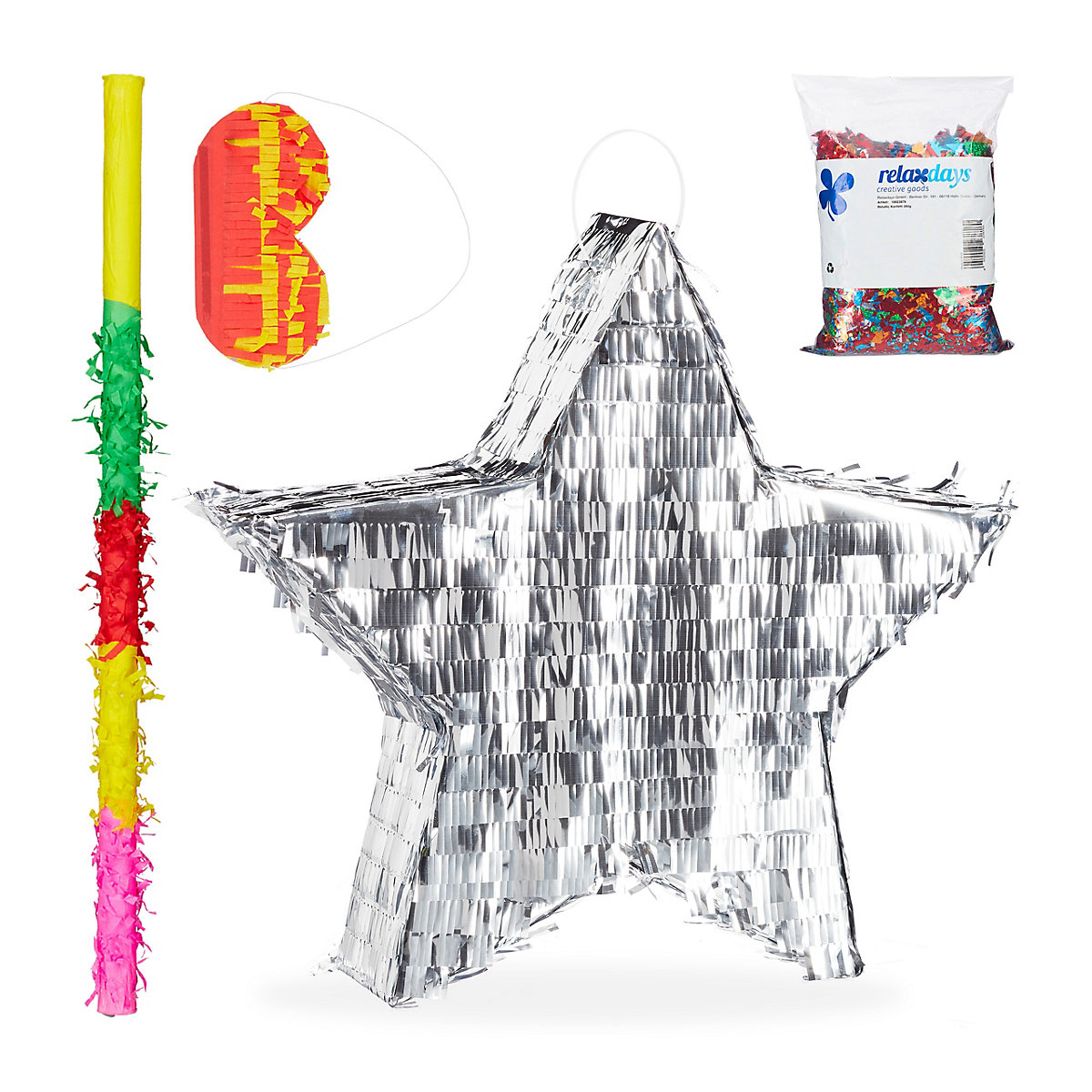 4-tlg. Pinata Set Stern