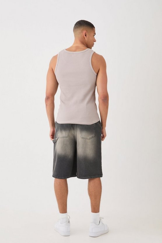 Slim-Fit Man Tanktop in Waffeloptik