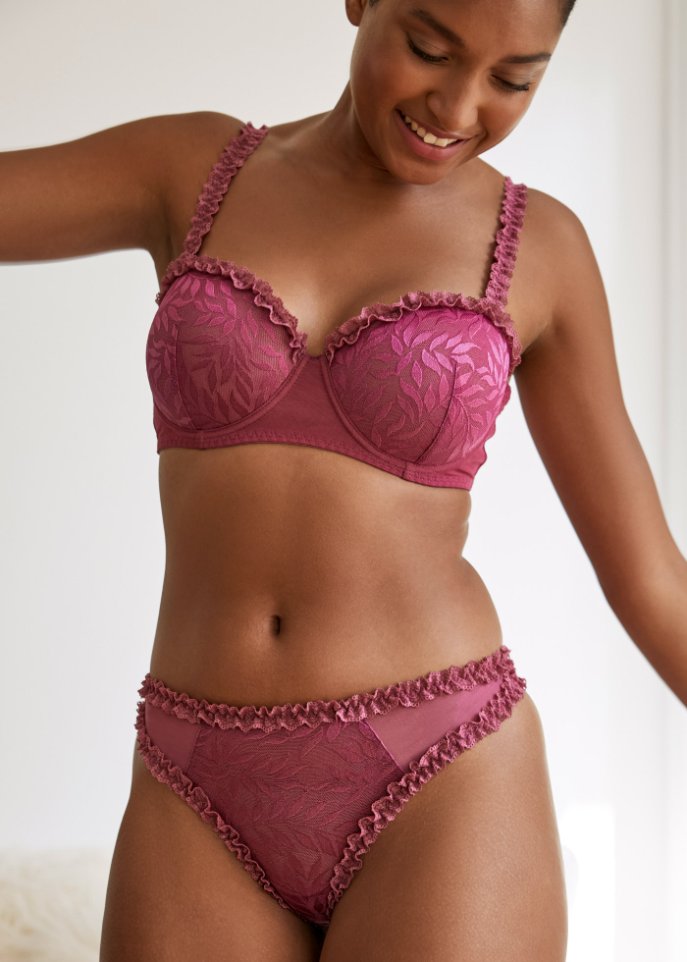 Balconette-Schalen BH mit Bügel + Highleg String (2-tlg.Set)