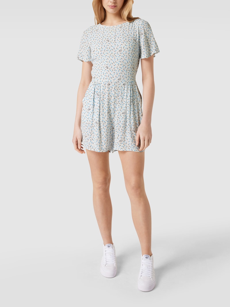 Jumpsuit mit floralem Muster in weiß