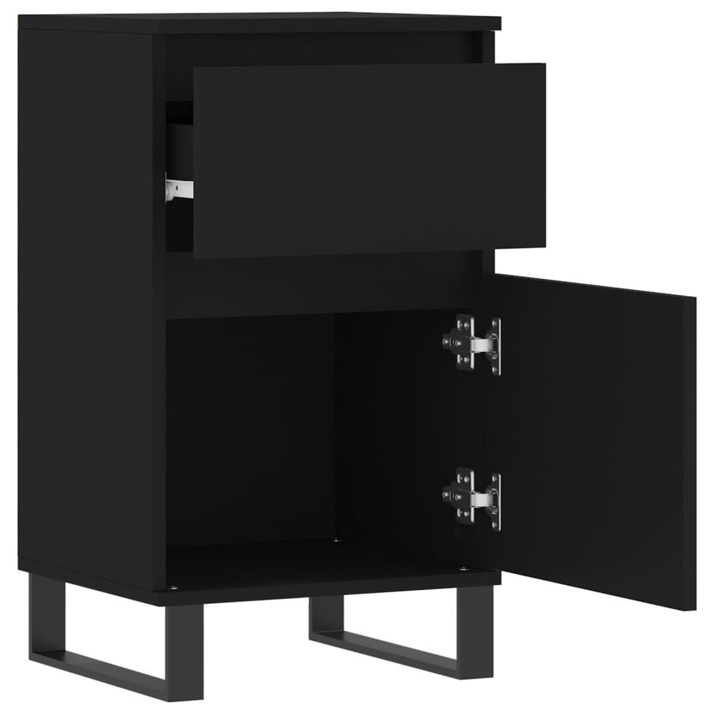 vidaXL Anrichte Sideboards 2 Stk Schwarz 40x35x70 cm Holzwerkstoff