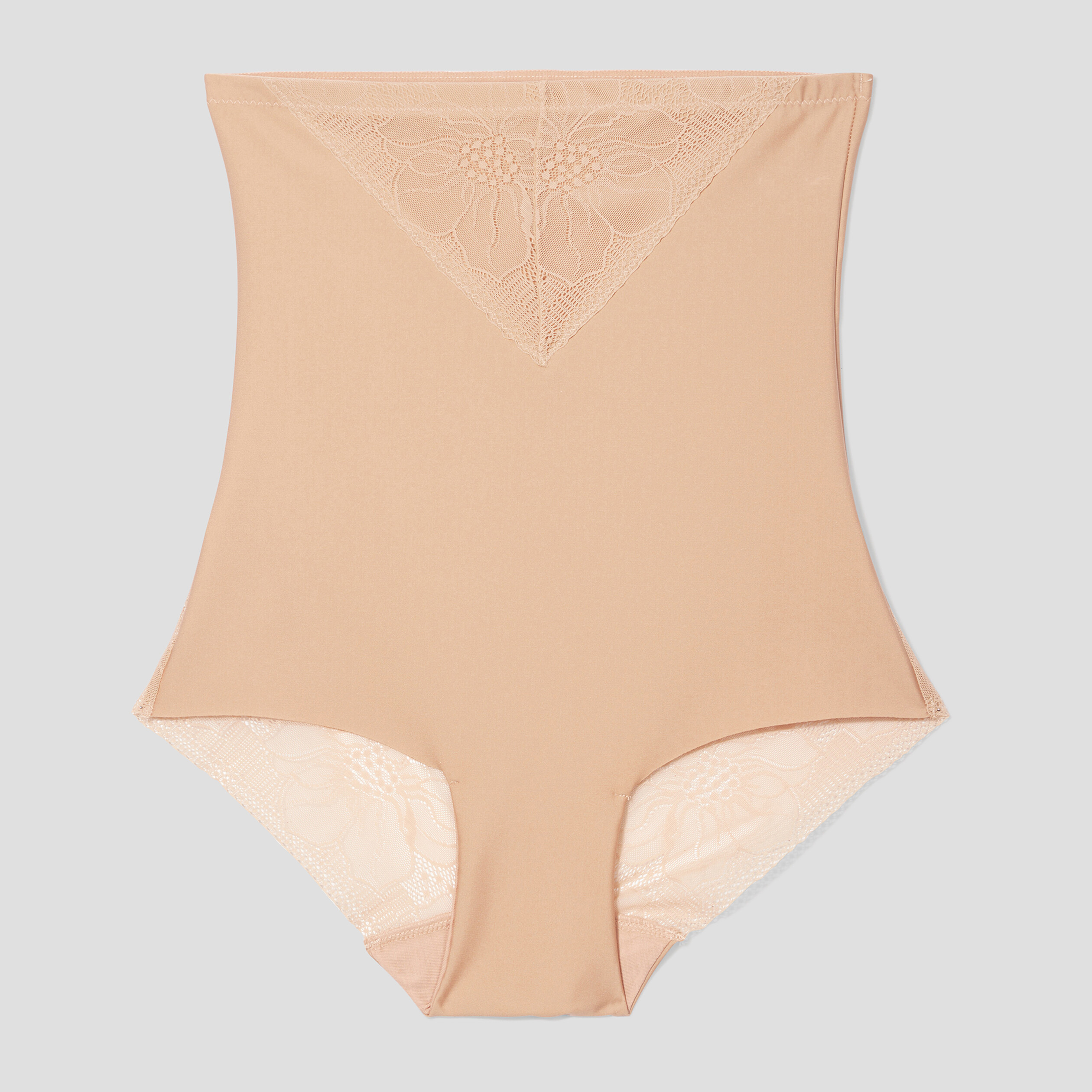 Culotte taille haute gainante dentelle beige femme | La Halle