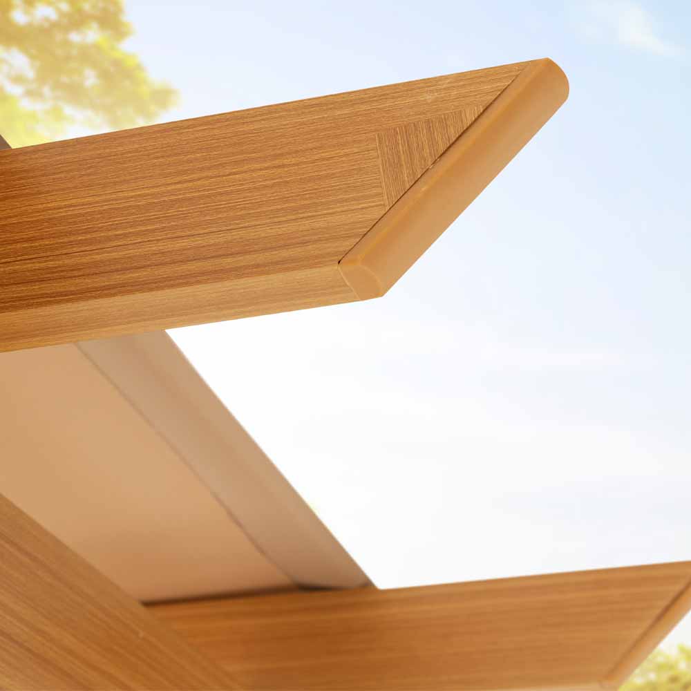CHILLROI Outdoor Aluminium Pavillon/Pergola 17,67 m² mit verstellbarem Sonnensegel buche