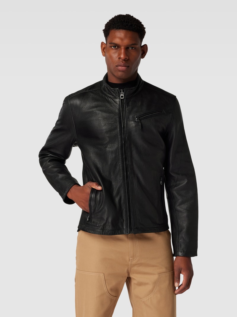 Bikerjacke mit Brusttasche Modell 'GMJAQUA' in schwarz