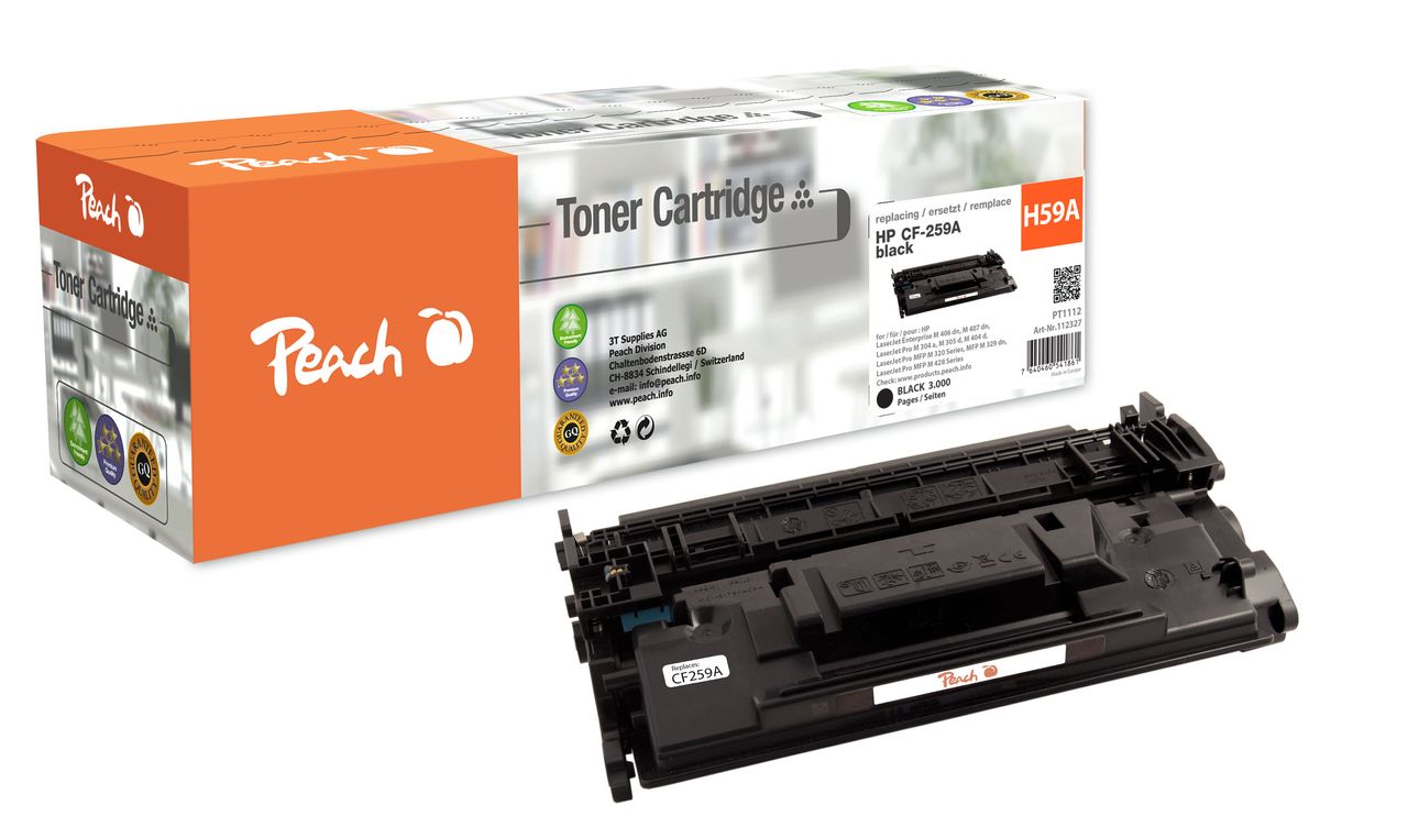 Peach Tonermodul schwarz ersetzt HP No. 59A