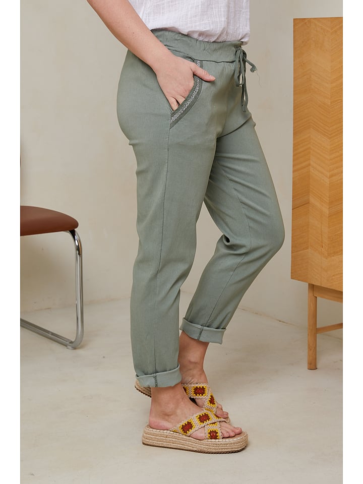 Curvy Lady Hose in Grün günstig kaufen