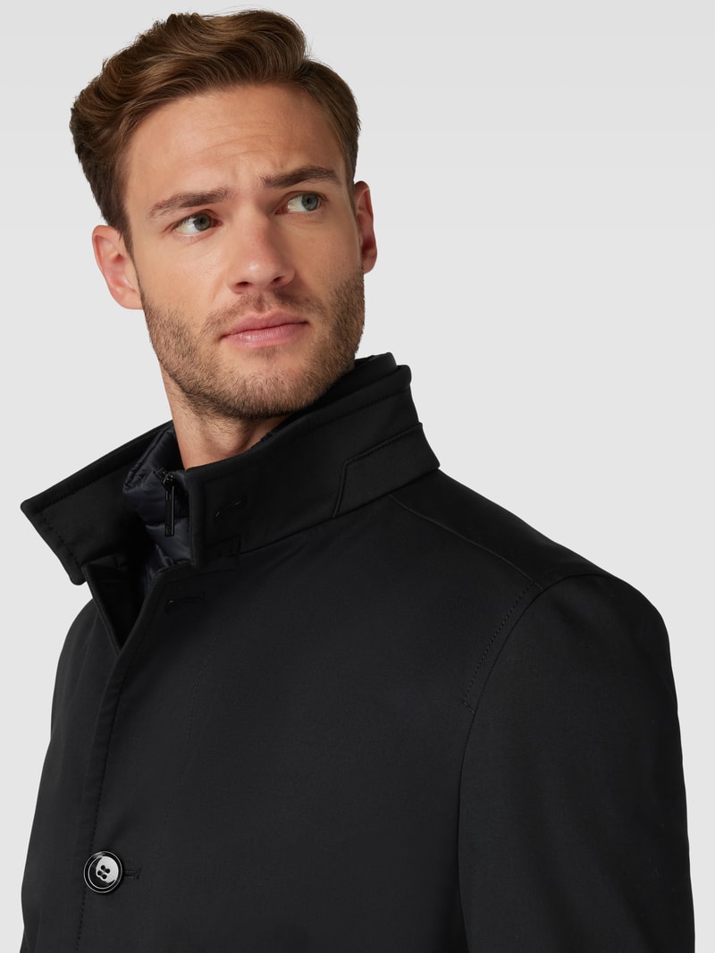 Mantel mit Stehkragen Modell 'Finlay' in schwarz