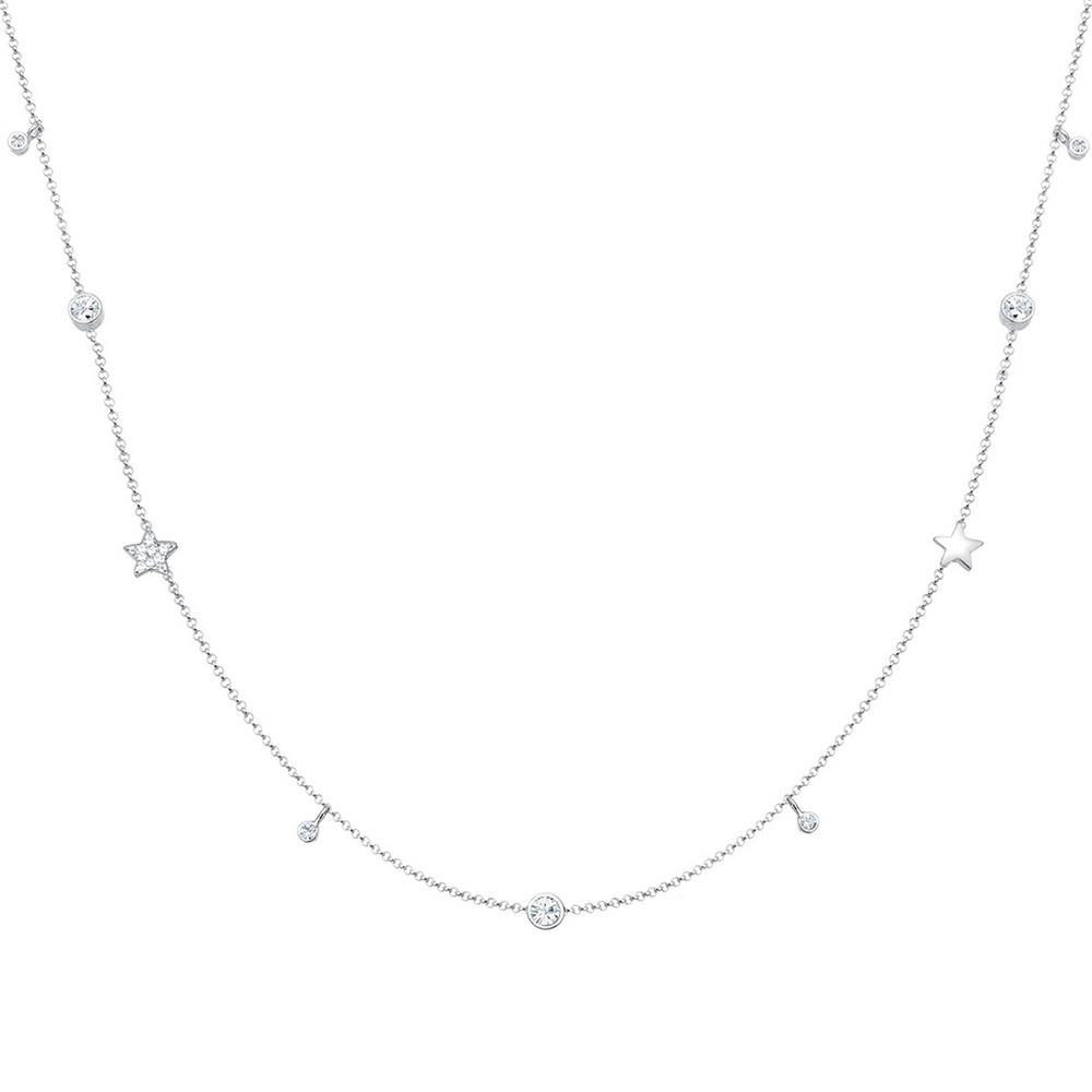 Elli Elli Collier Femmes Solitaire Étoiles avec Cristaux en Argent Sterling 925 collier