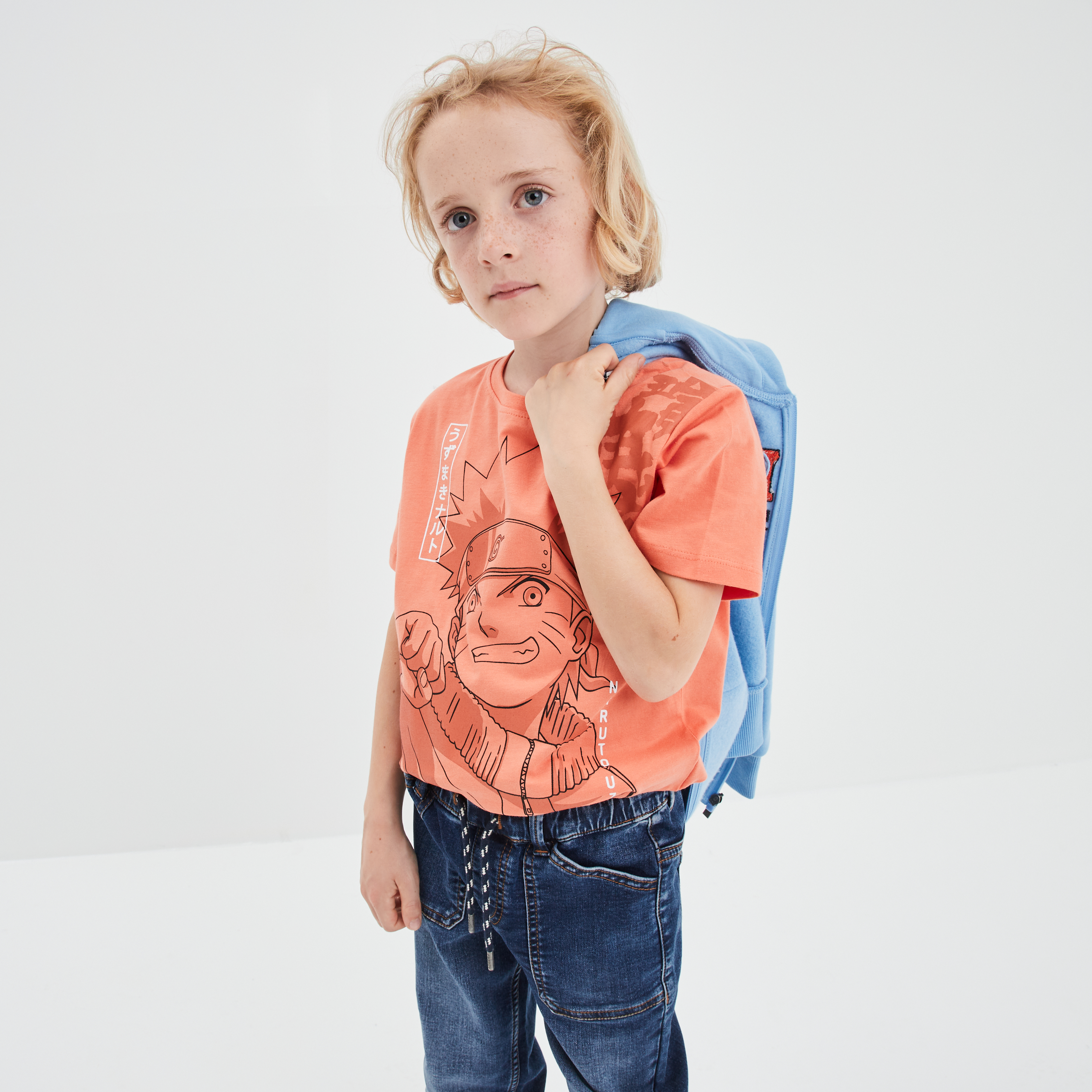T-shirt droit manches courtes Naruto orange foncé garçon | La Halle