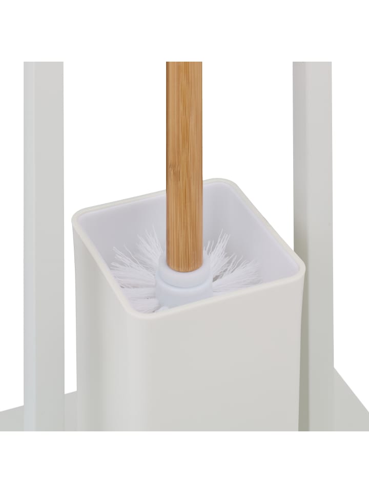 relaxdays WC Garnitur in Weiß/ Natur - (B)23 x (H)77 x (T)18 cm günstig kaufen onesize