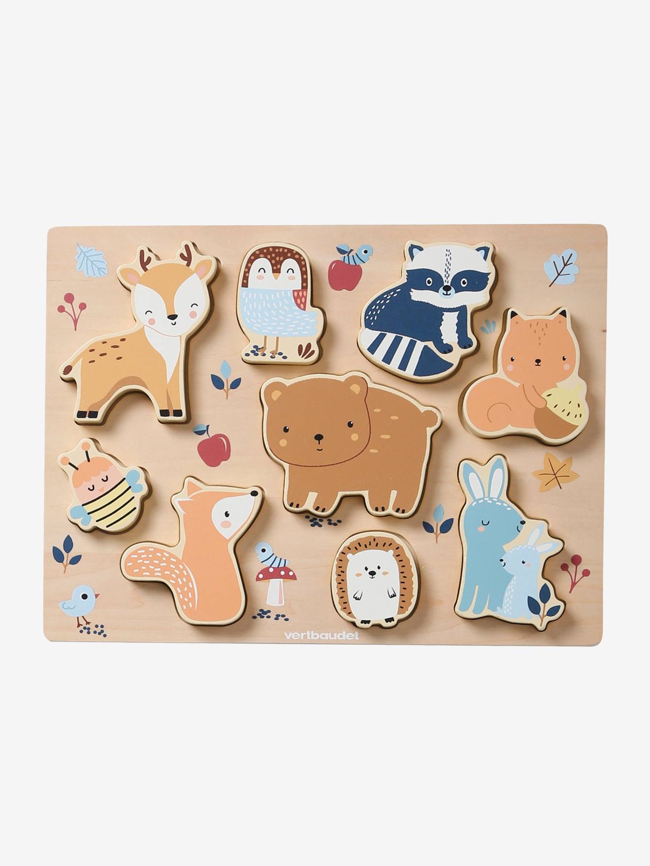 Puzzle à encastrer Les amis de la Forêt en bois FSC® vert