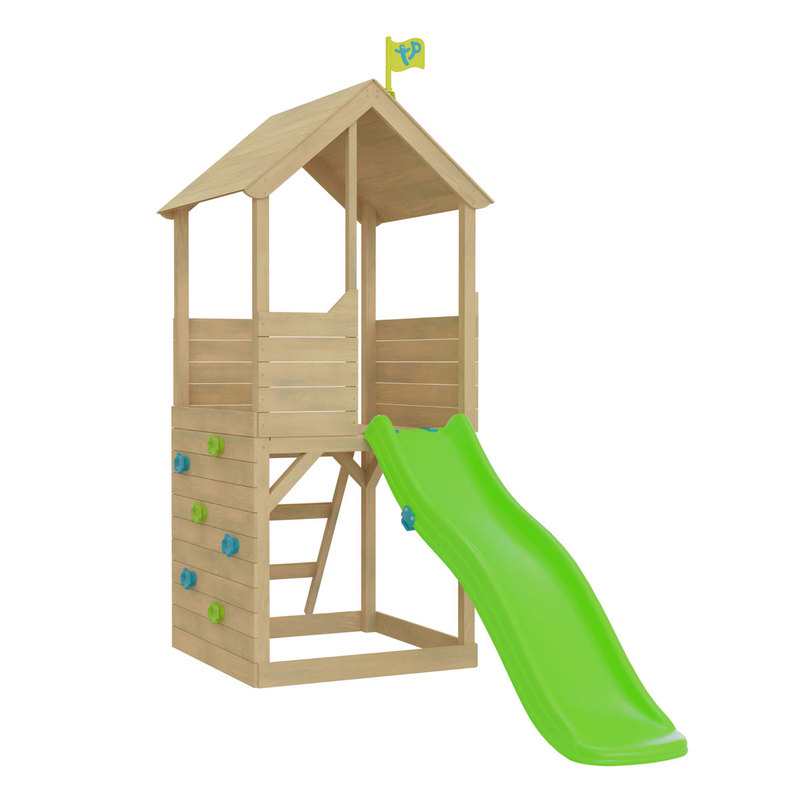 Maisonnette dans les arbres avec toboggan et mur d'escalade TP Toys