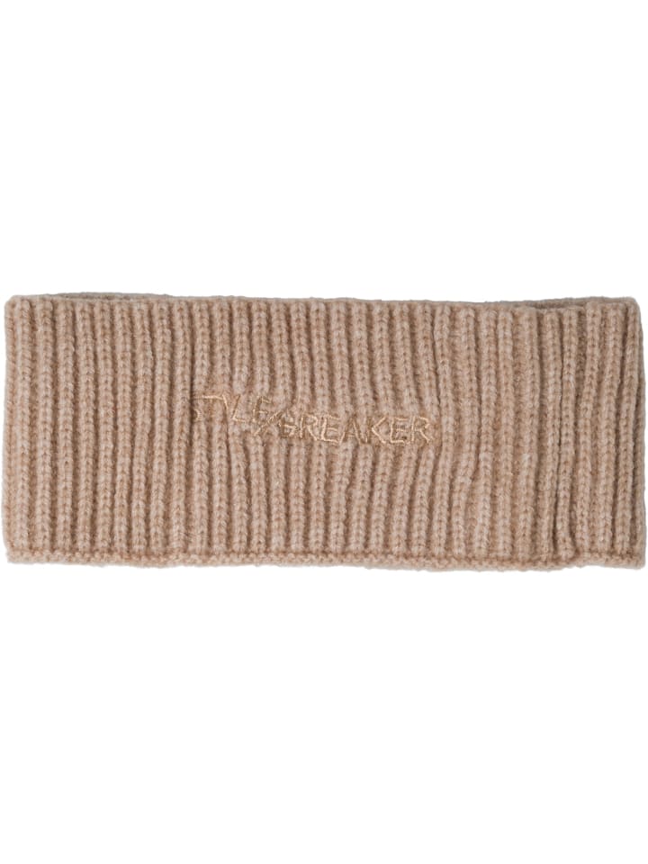 styleBREAKER Strick Stirnband mit Logo in Hellbraun günstig kaufen onesize