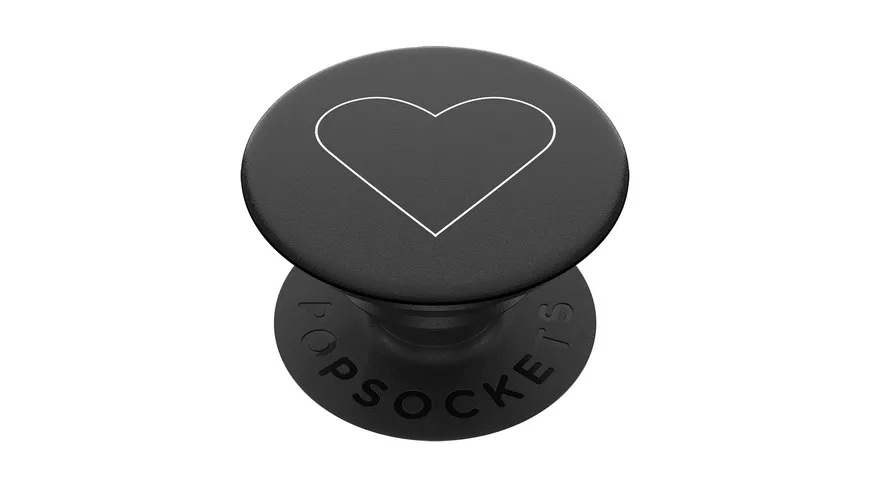 PopGrip - ausziehbarer Handy-Griff Handyhalter -  White Heart Black