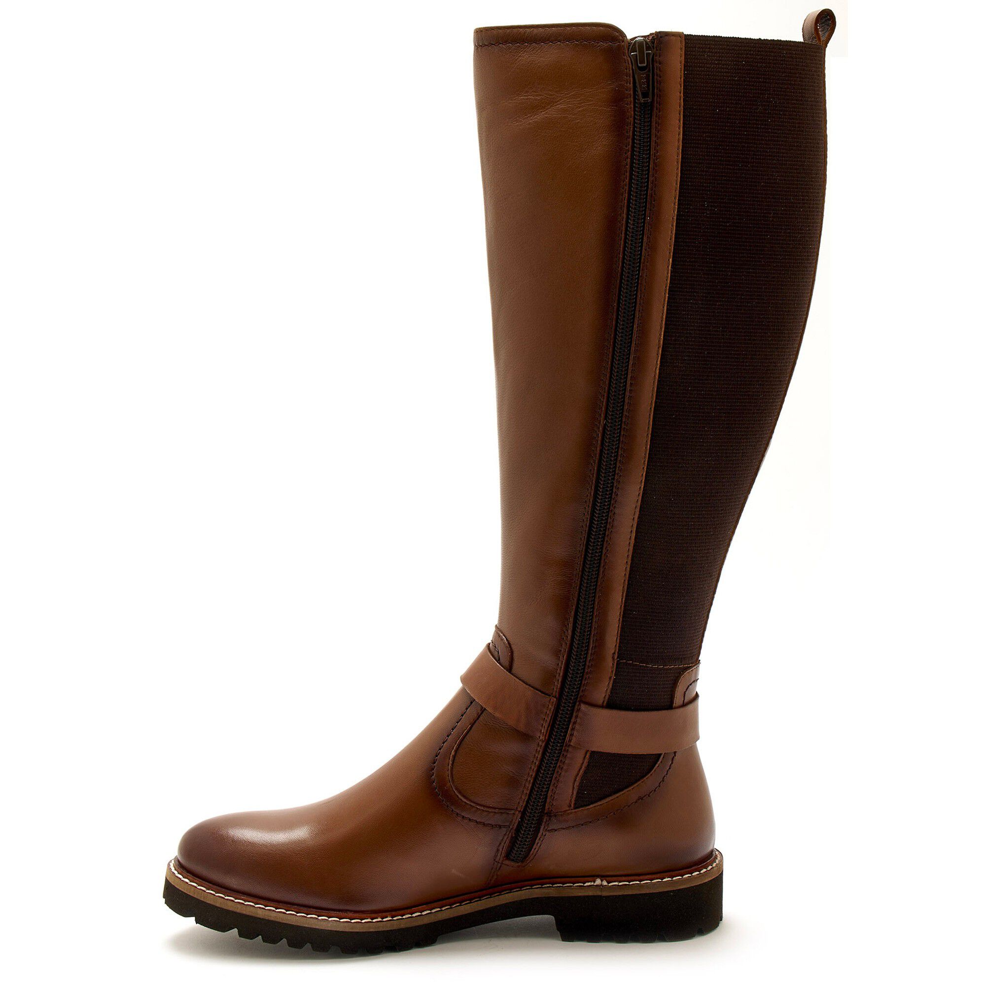 Bottes zippées et élastiquées Largeur Confort en cuir