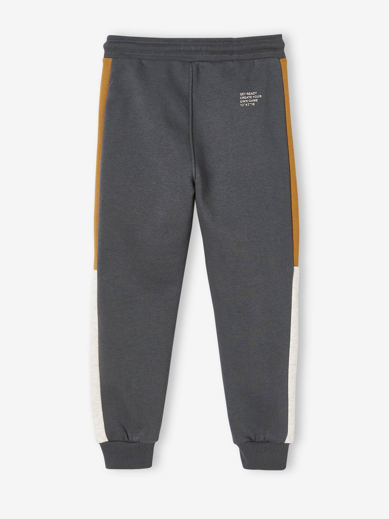 Pantalon jogging bandes côtés garçon. vert sapin