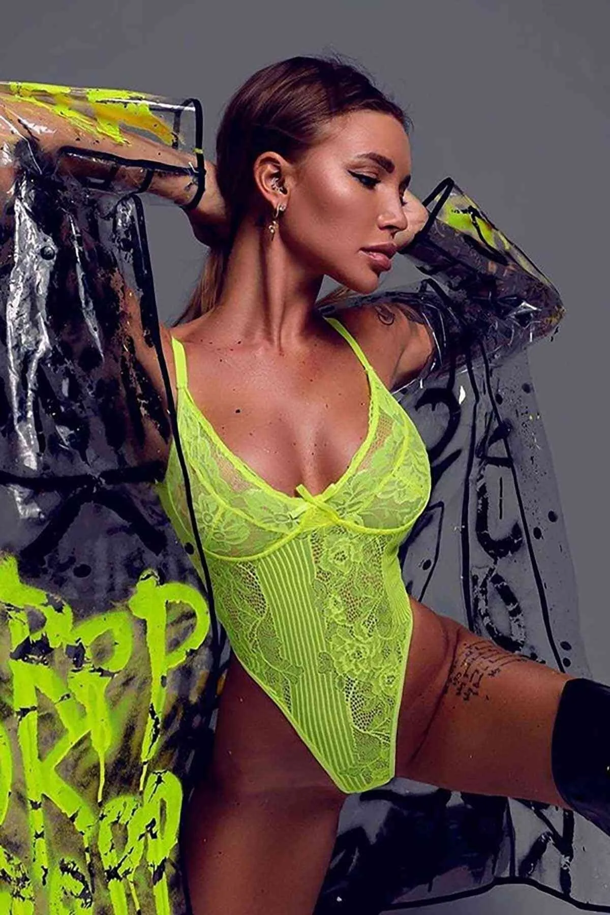 Merry See  Fantasie Kleidung Sexy Body Fantasy Dessous Gelb