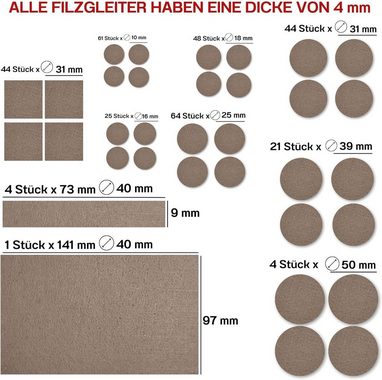 ToCi Filzgleiter 300x Filzgleiter Beige div. Größen selbstklebend Möbel und Bodenschutz