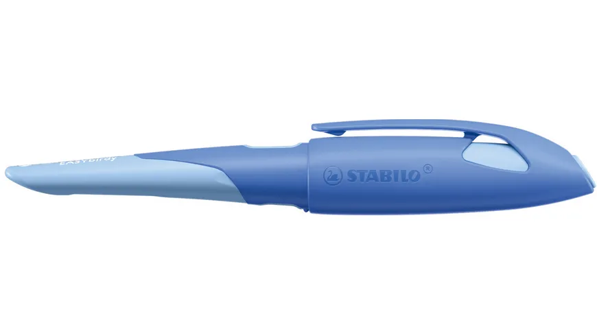 STABILO® EASYbirdy Füller für Linkshänder in blau/hellblaut inklusive Patrone - Schreibfarbe blau (löschbar)