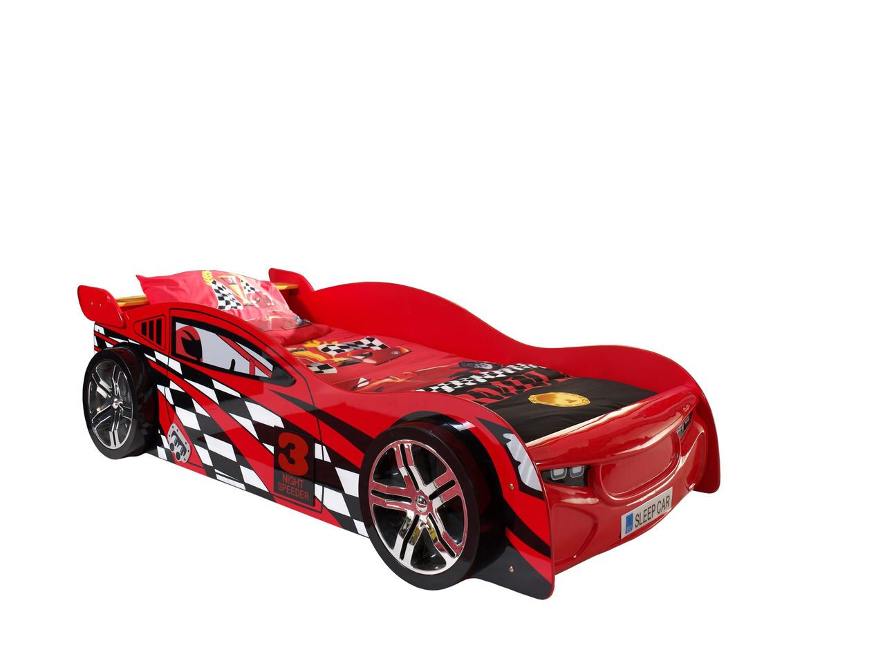 VIPACK Autobett Night Speeder, Liegefläche 90 x 200 cm, Rot lackiert