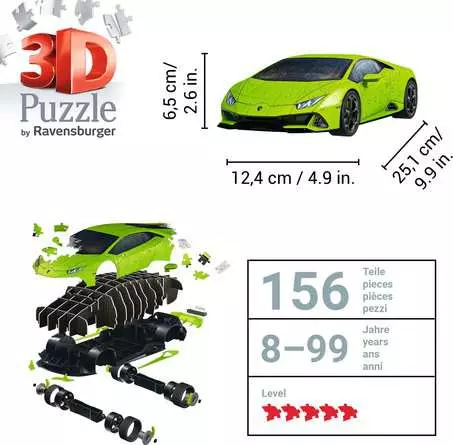 3D Puzzle Lamborghini Huracán EVO - Verde