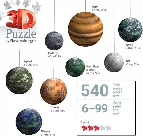 3D Puzzle Ball Puzzle-Ball Sortiment: Himmelskörper der Star Wars Galaxie