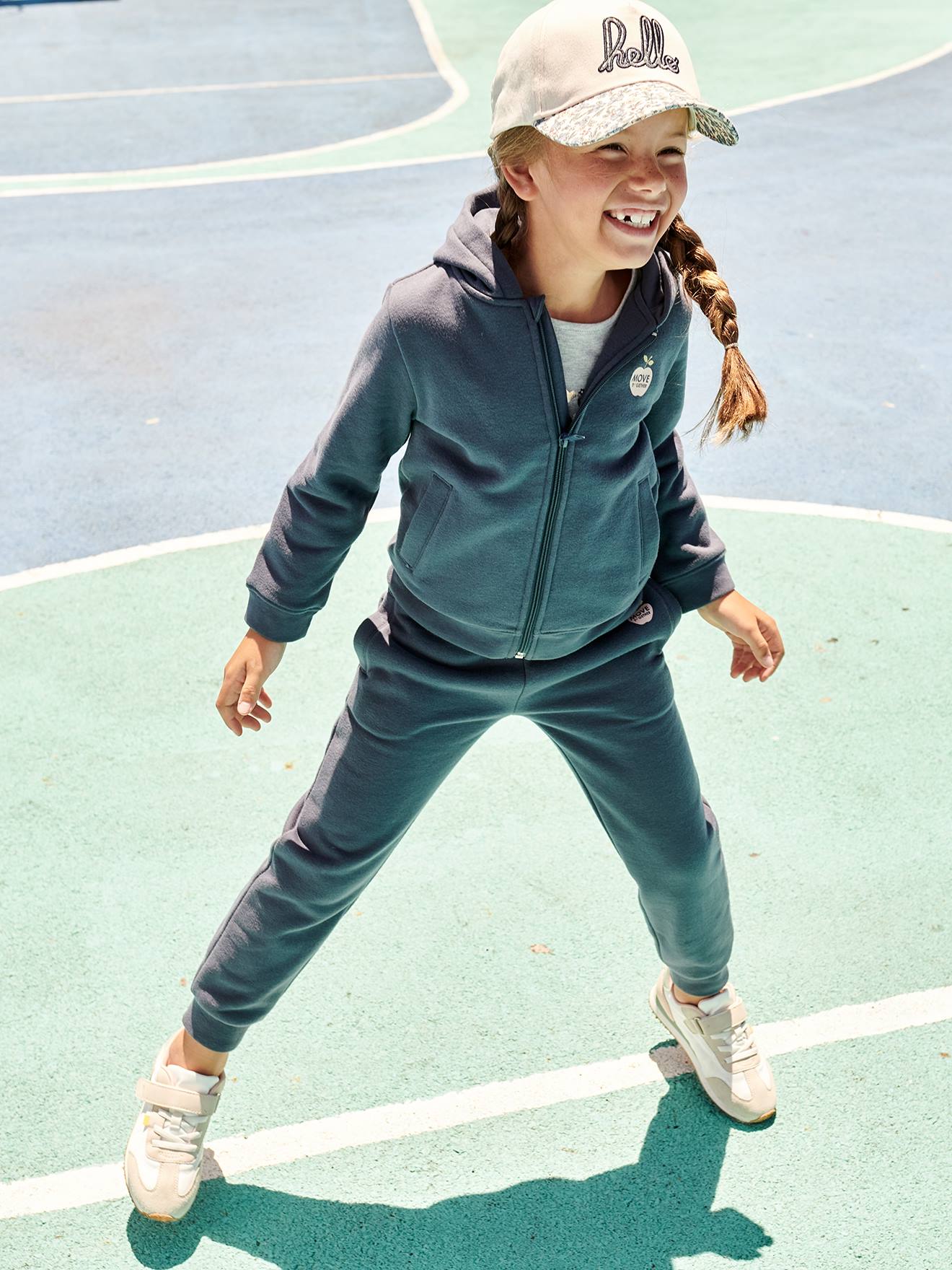 Pantalon jogging Basics fille gris clair chine