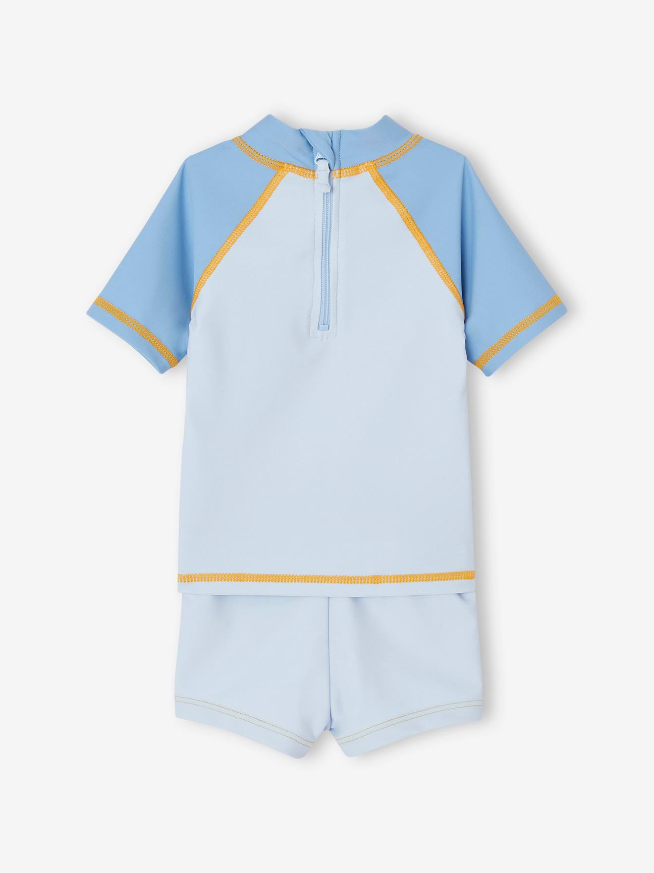 Vertbaudet Jungen Baby-Set mit UV-Schutz: Shirt, Badehose & Sonnenhut Oeko-Tex - aquamarine