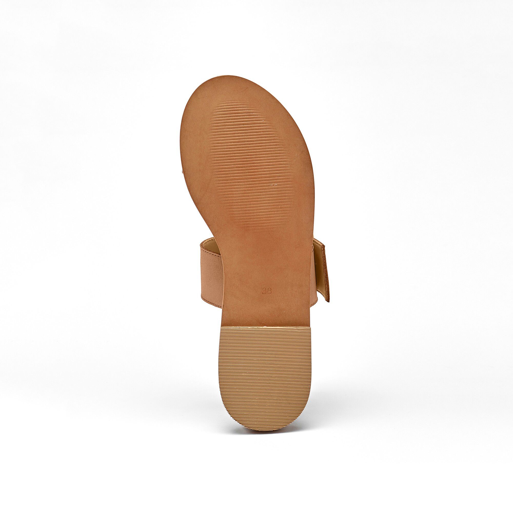 Mules plates éco-conçues en cuir naturel à boucle