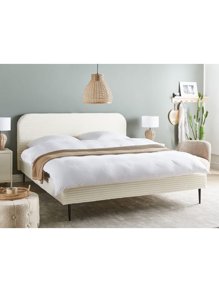 Beliani Doppelbett FLAYAT in Weiß/Schwarz - (W) 193 x (H) 109 x (L) 215 cm günstig kaufen onesize