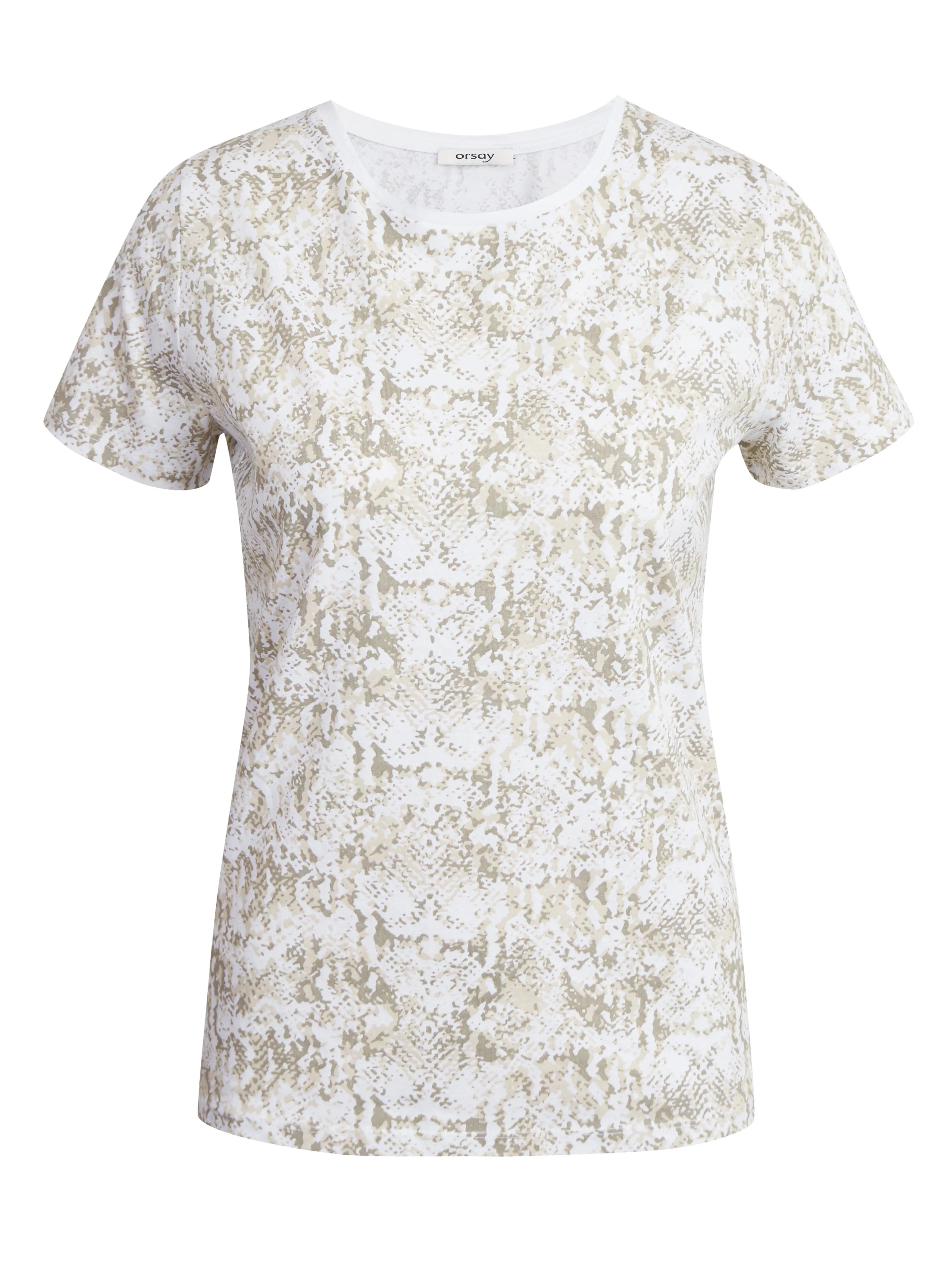 Weiß-beiges T-Shirt mit Tiermuster ORSAY