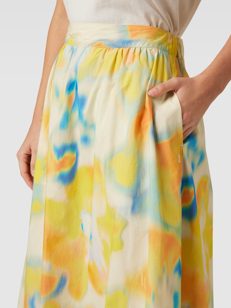 Midirock im Batik-Look Modell 'JASINAA' in gelb