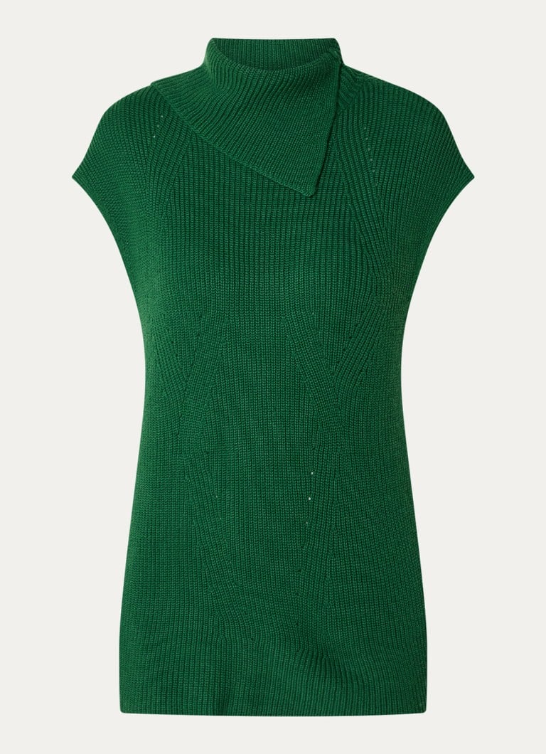 Gruby kardigan marki Benetton z mieszanki wełny i ażurowymi detalami.