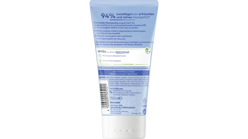 Nivea tägliches Waschpeeling erfrischend 150 ml