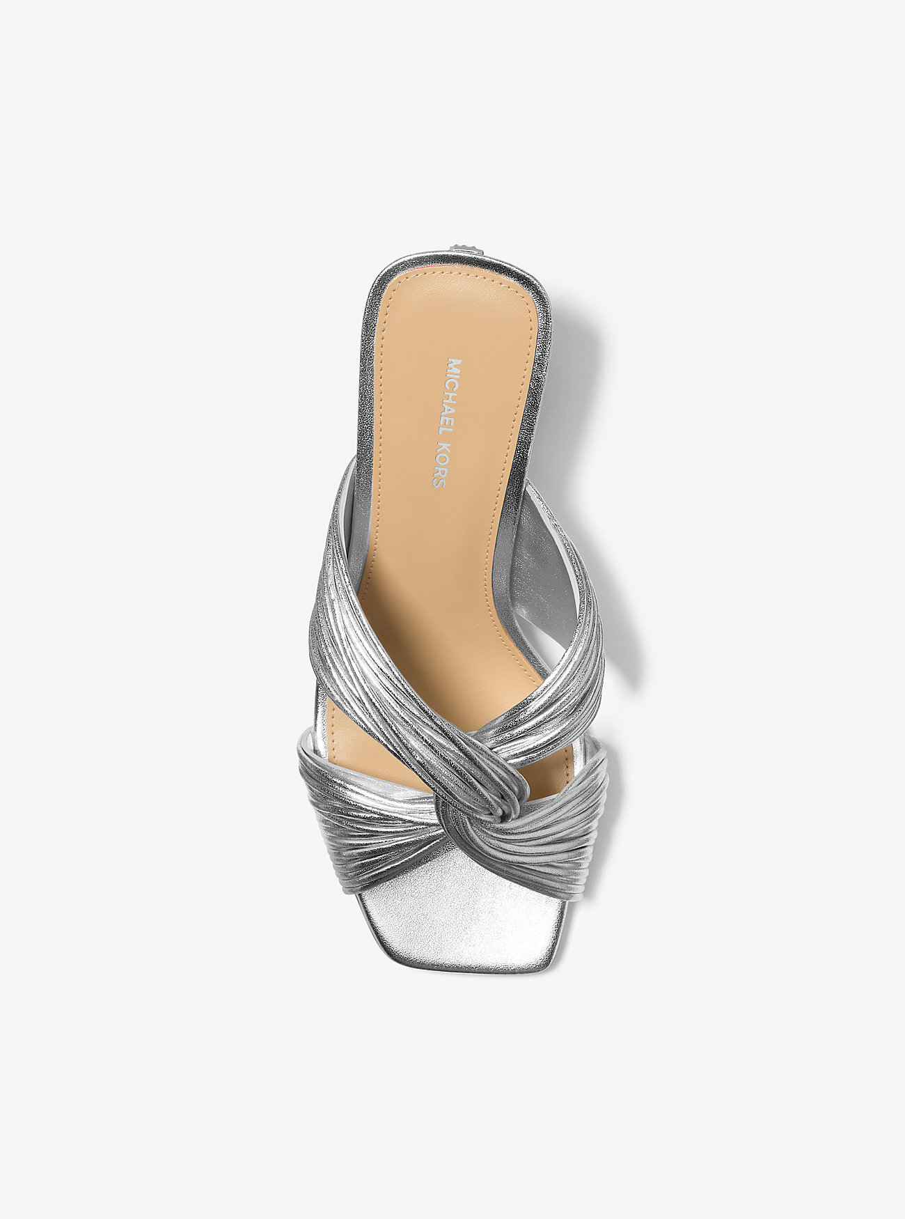 Alessia Metallic Mule Sandal - SØLV