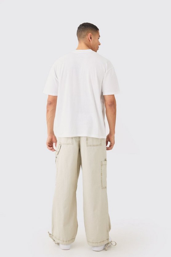 Oversize T-Shirt mit floralem Herz-Print