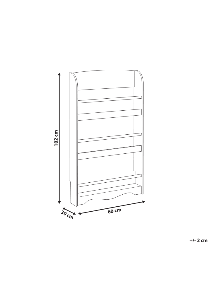 Beliani Bücherregal LILOET in Grün/Heller Holzfarbton - (W) 60 x (H) 100 x (L) 12 cm günstig kaufen onesize