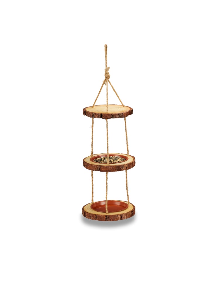 relaxdays Vogelfutterhaus in Natur - (H)69 x Ø22 cm günstig kaufen onesize