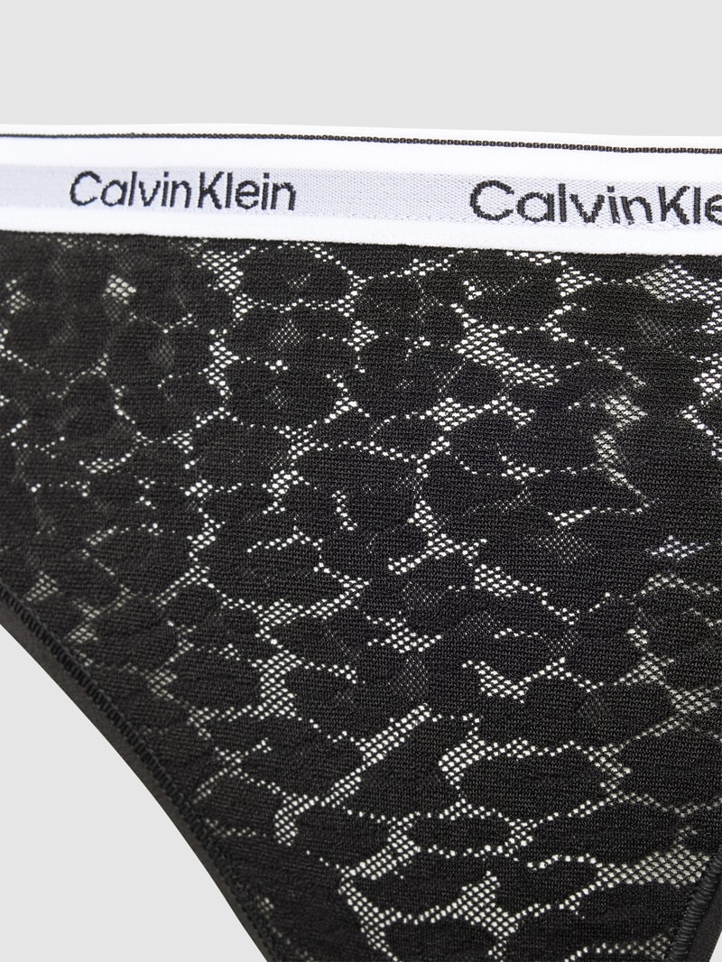 String mit Animal-Print in schwarz