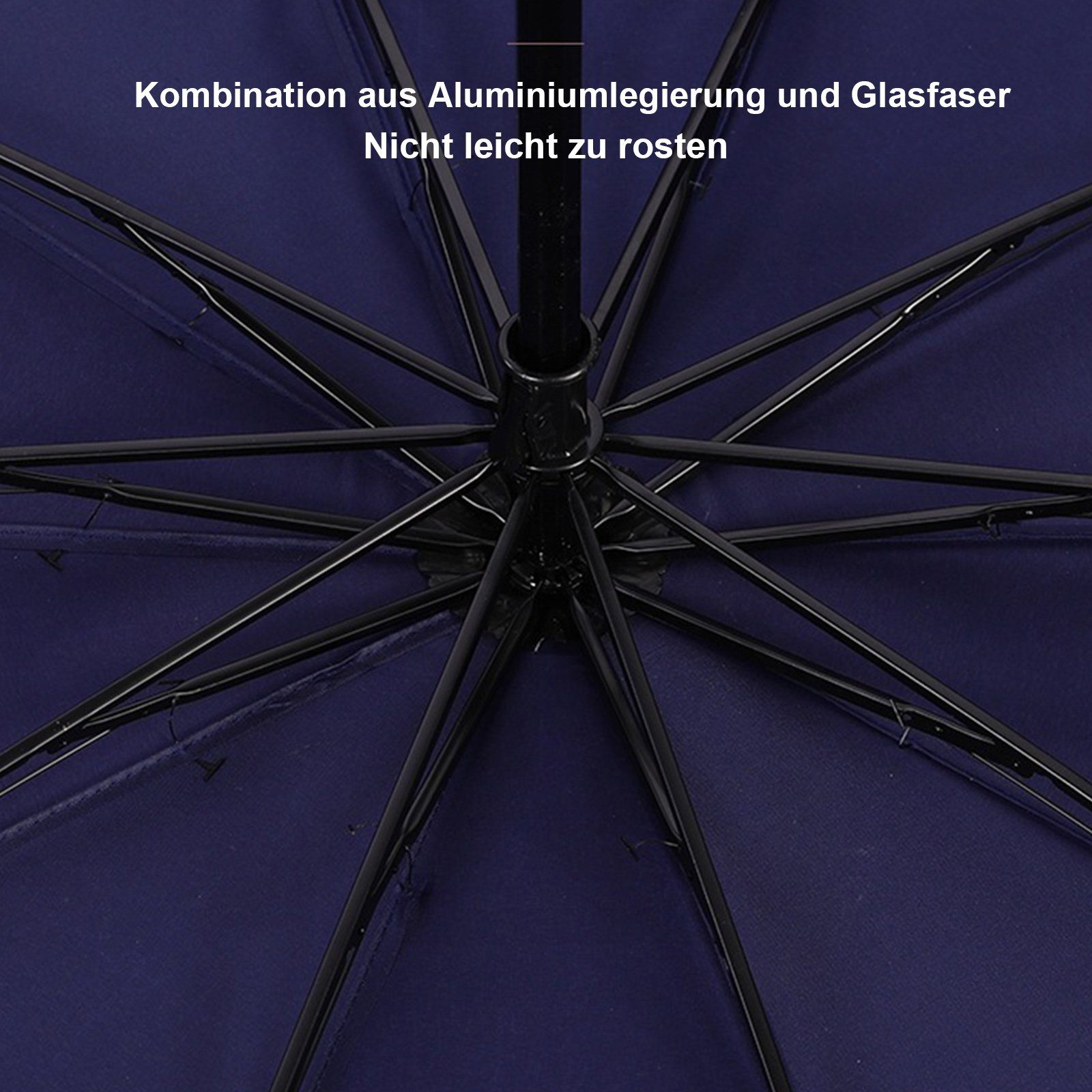 OKWISH Sonnenschirm Regenschirm Faltbar Schirm Taschenschirm Sonnenschutz groß Winddicht, 62-Zoll-Übergröße, Kurze Klappgröße, Golfschirm, Reiseschirm, Klappschirm