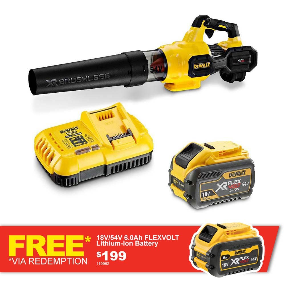 DEWALT 54V XR FLEXVOLT Axial Blower 1 x 9.0Ah Kit DCMBA572X1-XE