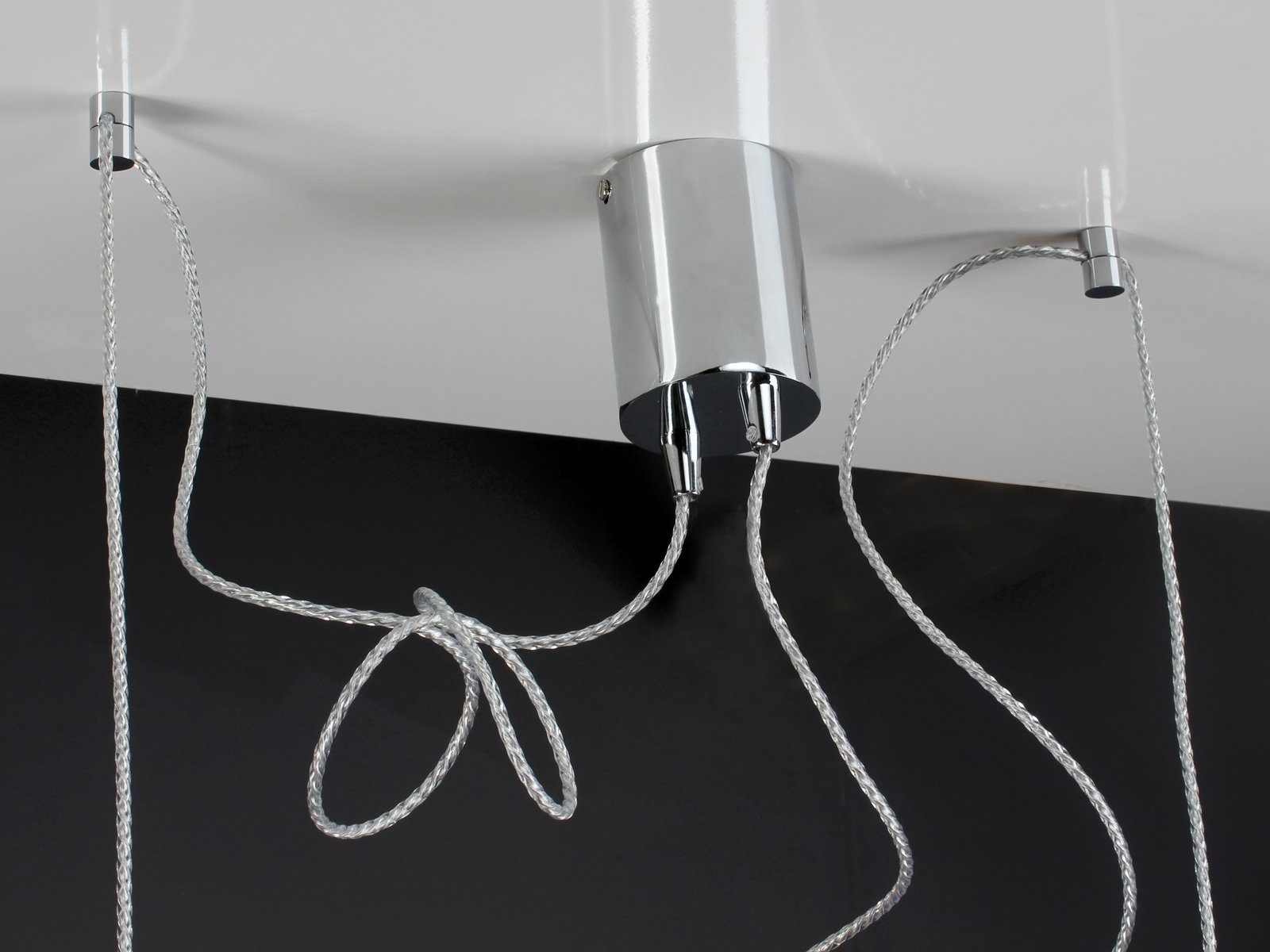 meineWunschleuchte LED Pendelleuchte, Dimmfunktion, LED wechselbar, Warmweiß, Designer Affenschaukel 2x Glas Lampenschirm über-n Esstisch hängend