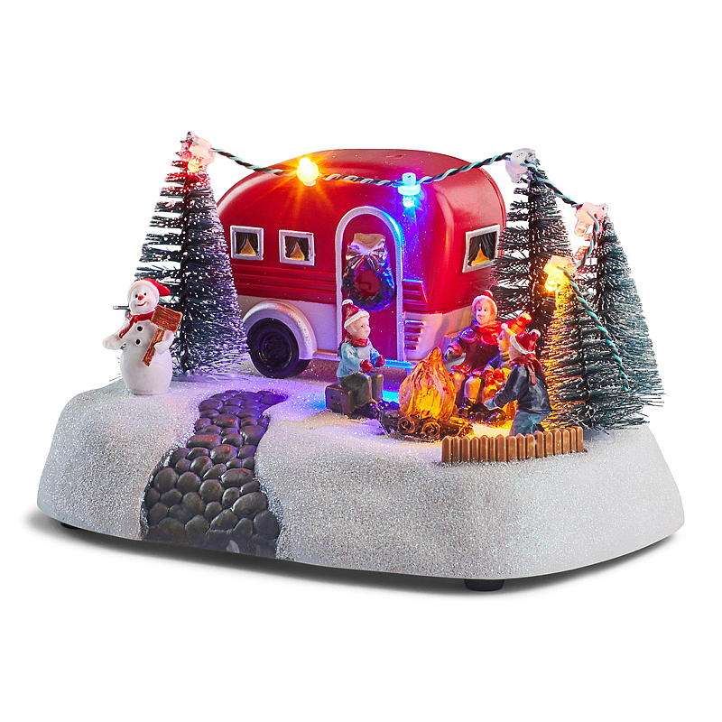 Home Julelandsby Camping m/lys, 18,5x13x10,5 cm